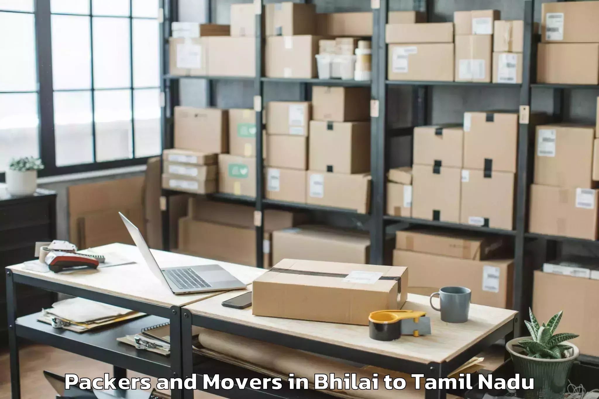 Trusted Bhilai to Thiruthuraipoondi Packers And Movers